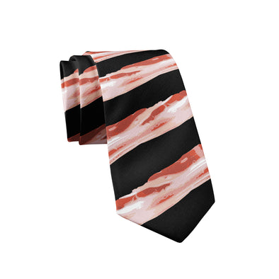 Bacon Strips Necktie Funny Breakfast Pork Cooking Graphic Novelty Office Tie