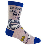 Women's Go Ahead Bake My Day Socks Funny Karate Baking Cookies Kitchen Novelty Footwear