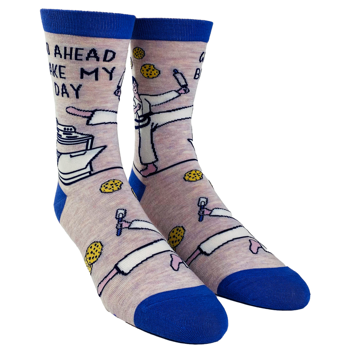 Women's Go Ahead Bake My Day Socks Funny Karate Baking Cookies Kitchen Novelty Footwear