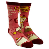 Women's It's A Beautiful Day To Stay Inside Socks Funny Introvert Coffee Lover Novelty Footwear