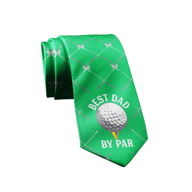 Best Dad By Par Necktie Funny Golf Lover Father's Day Tie For Papa