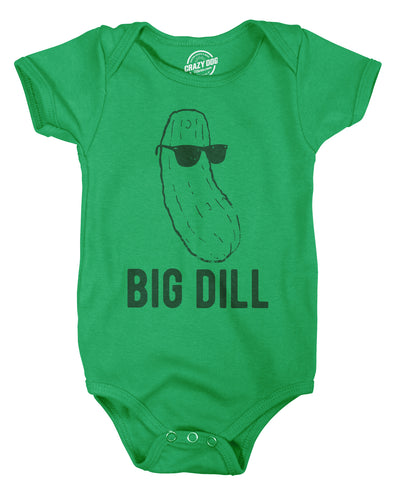 Big Dill Baby Bodysuit Funny Big Deal Funny Cool Pickles Sunglasses Infant Jumper