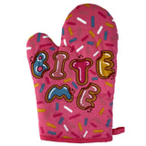 Bite Me Oven Mitt Funny Baking Cake Sprinkles Cookies Dessert Graphic Kitchen Glove