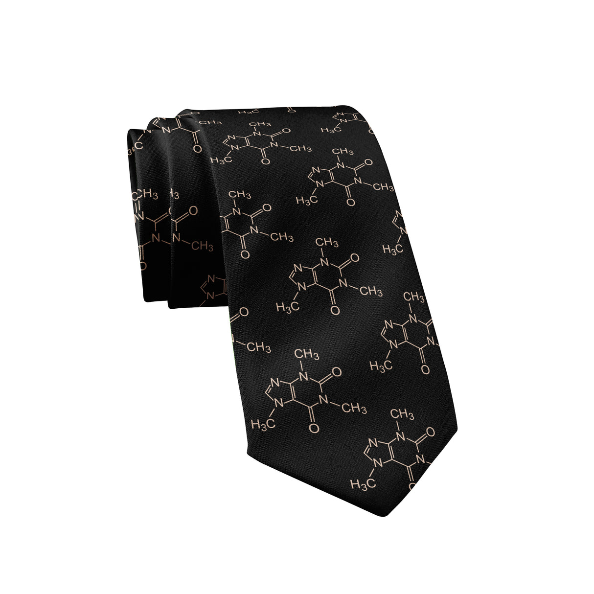 Caffeine Molecules Necktie Funny Neckties for Men Coffee Tie Novelty Ties for Guys