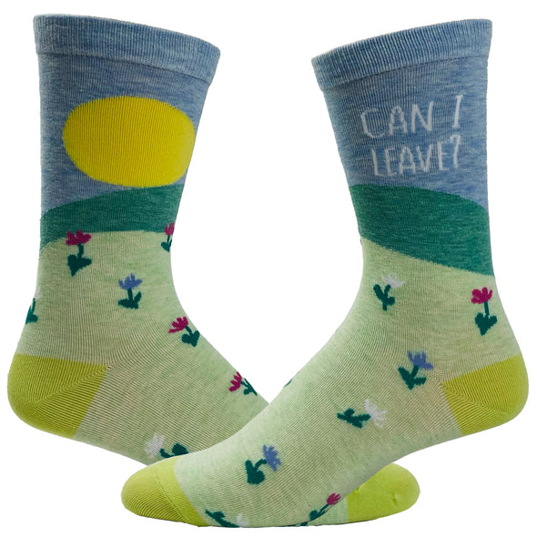 Women's Can I Leave Socks Funny Loner Introvert Sunny Day Sarcastic Footwear