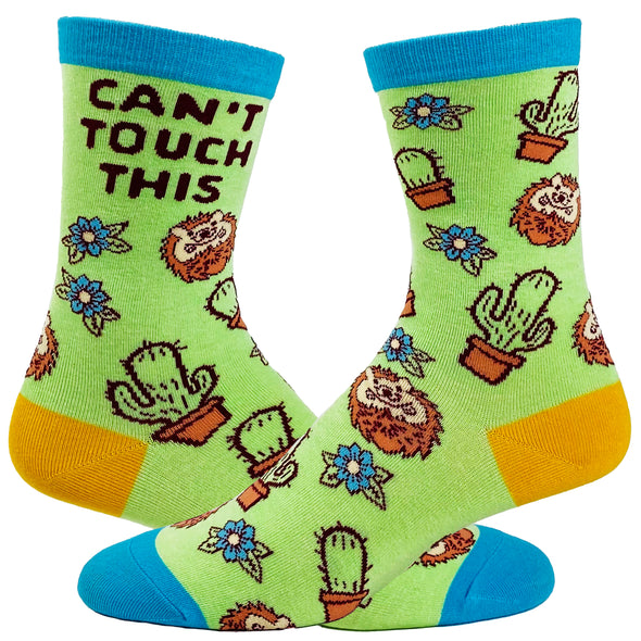 Women's Can't Touch This Socks Funny Sharp Cactus Hedgehog Graphic Sarcastic Footwear