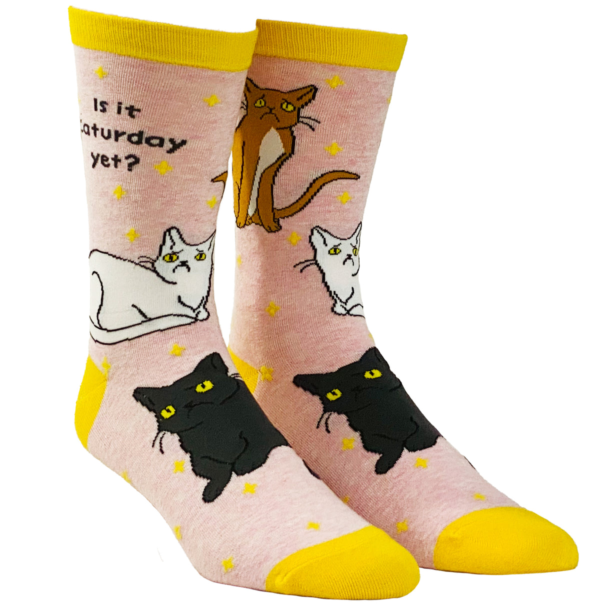 Women's Is It Caturday Yet Socks Funny Saturday Pet Cat Kitty Lover Animal Crazy Cat Lady Footwear