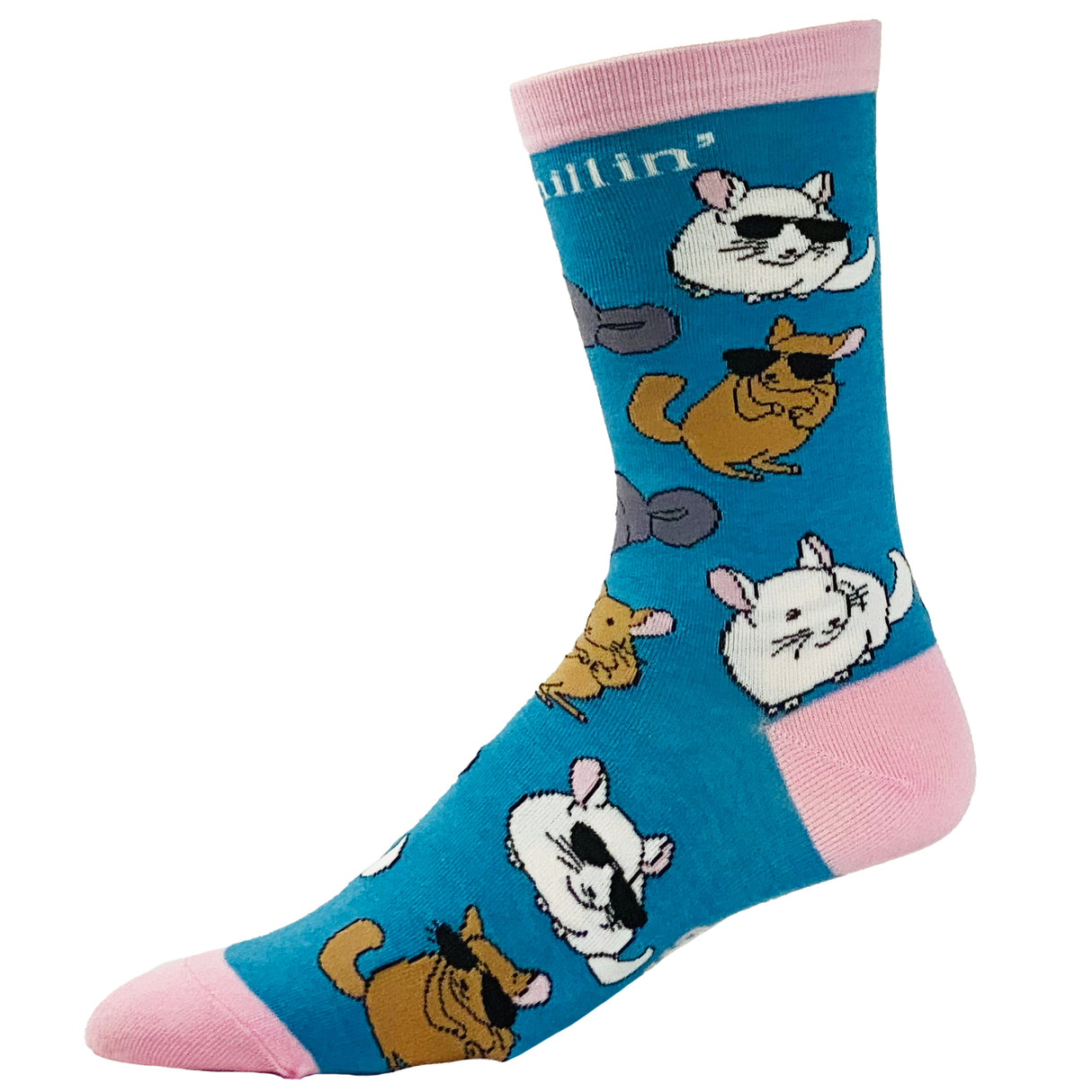 Women's Chinchillin Socks Funny Cool Chinchilla Cute Pet Rodent on Sock Graphic Novelty Footwear