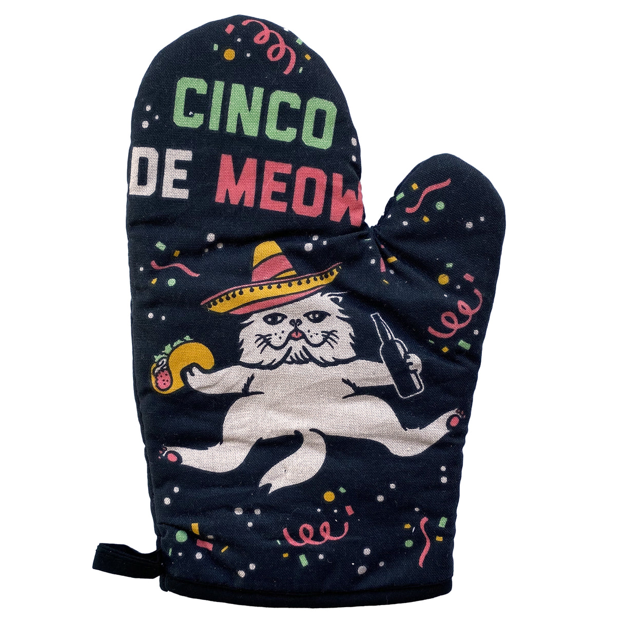 Cinco De Meow Oven Mitt Funny Taco Cat Mexican Cerveza Kitchen Glove