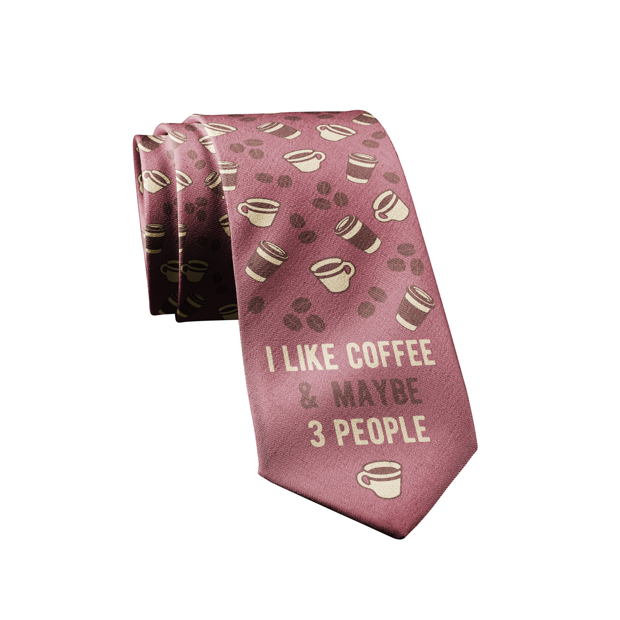 I Like Coffee And Maybe 3 People Necktie Novelty Ties for Men Coffee Funny Ties for Guys