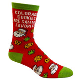 Men's Colorado Cookies Are Santa's Favorite Socks Funny Christmas Weed 420 Marijuana Footwear