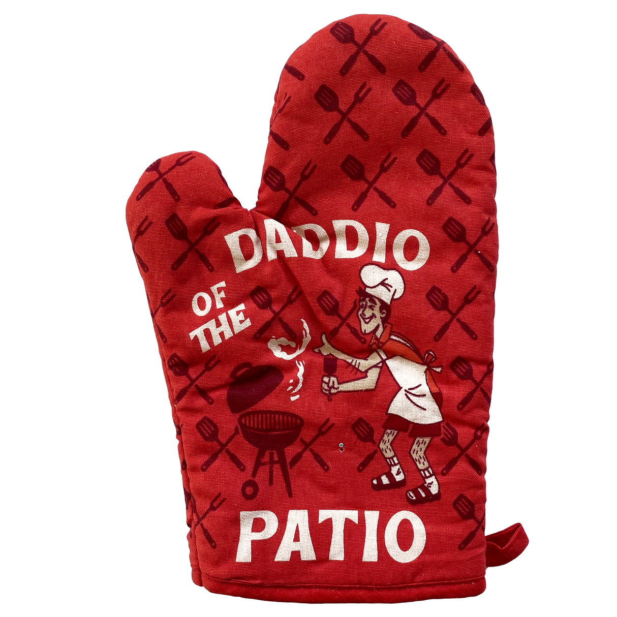 Daddio Of The Patio Oven Mitt Funny Backyard BBQ Grilling Fathers Day Kitchen Glove