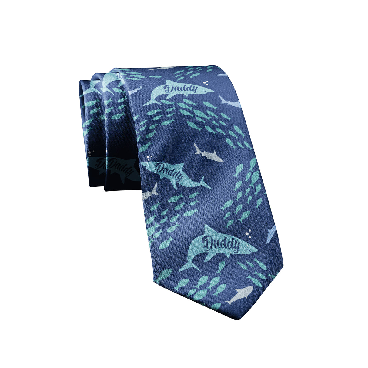 Daddy Shark Necktie Funny Father's Day Best Dad Vacation Tie