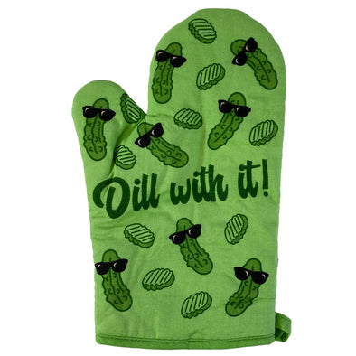Dill With It Oven Mitt Funny Cool Pickle Coking Kitchen Glove