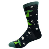 Men's Don't Stop Believin' Socks Funny UFO Space Alien Sci Fi Footwear