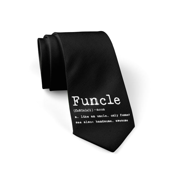 Funcle Definition Necktie Funny Uncle Family Sarcastic Gag Gift Novelty Graphic Tie