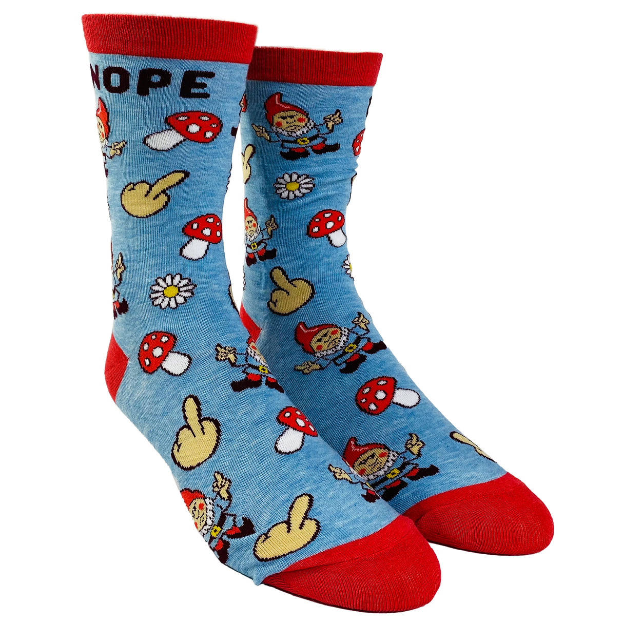 Women's Gnope Socks Funny Fantasy Mushroom Gnome Fairy Tale Novelty Graphic Footwear