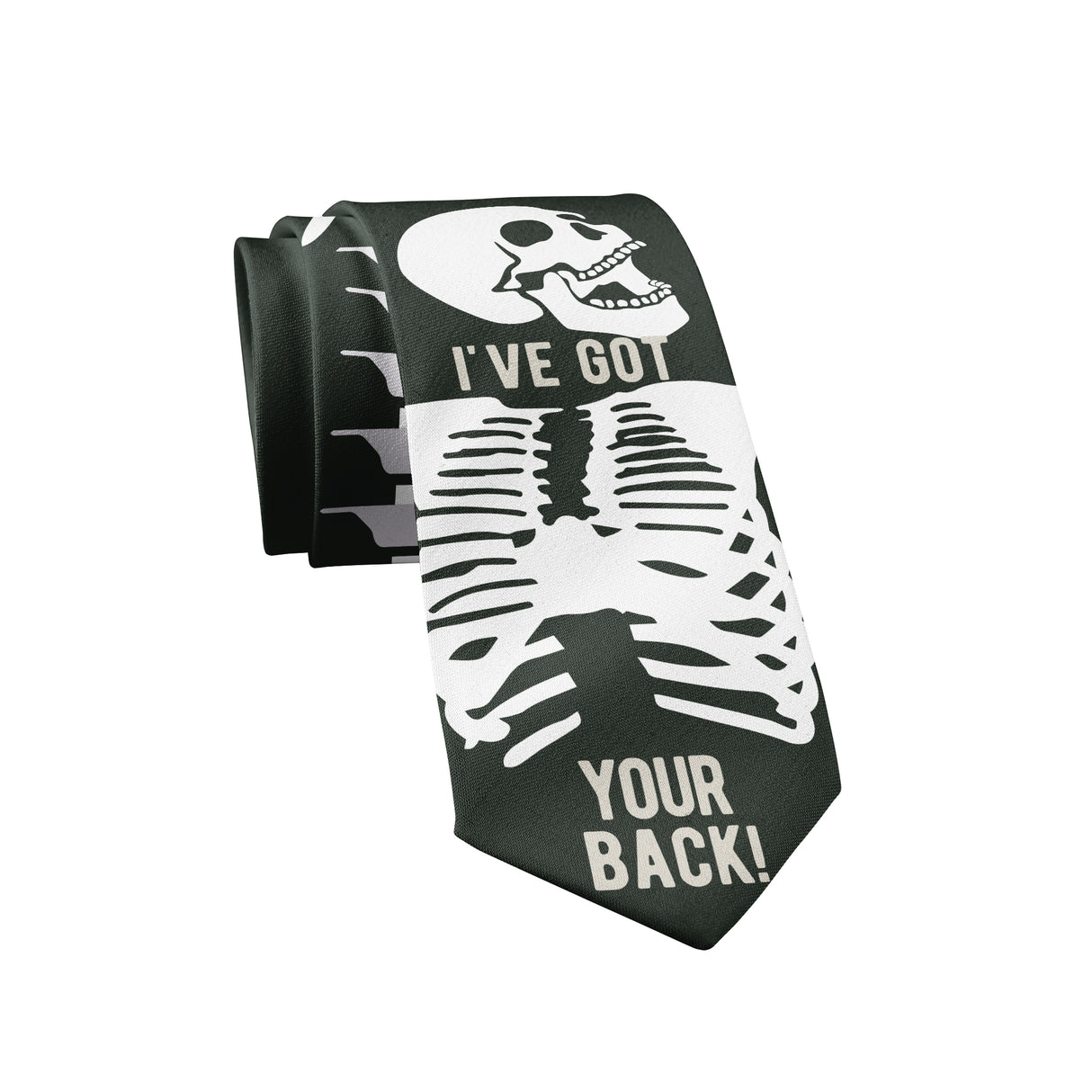 I've Got Your Back Necktie Mens Novelty Neckties Halloween Tie Funny Ties Skeleton Necktie