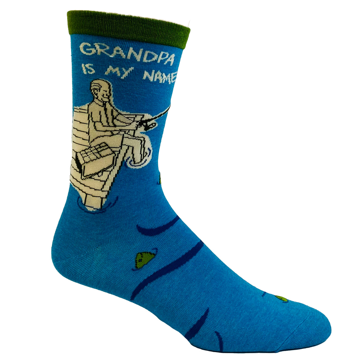 Men's Grandpa Is My Name Fishing Is My Game Socks Funny Grandfather Fisherman Novelty Footwear