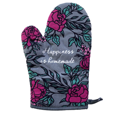 Happiness Is Homemade Oven Mitt Cute Floral Baking Kitchen Glove