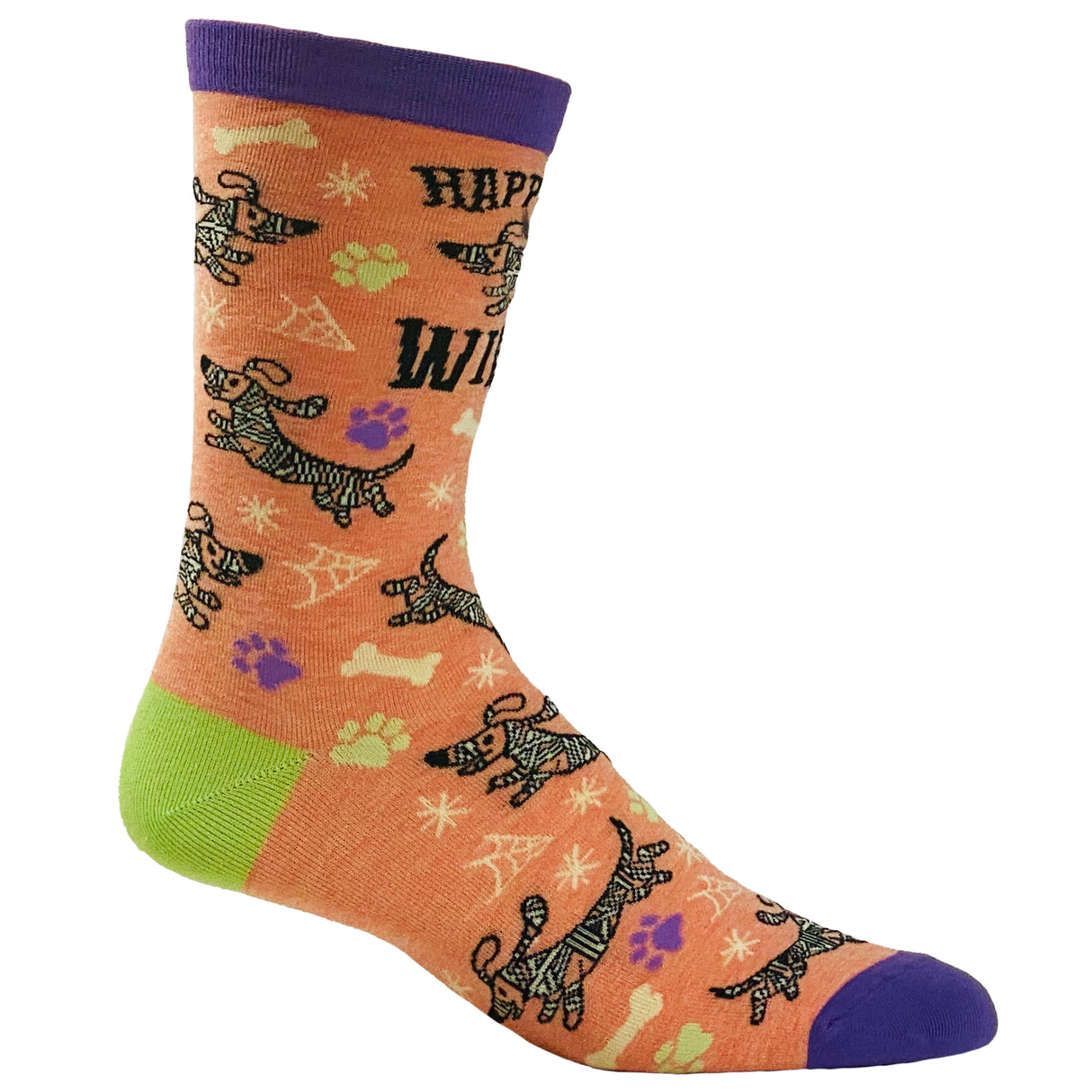 Women's Happy Hallowiener Socks Funny Halloween Pet Dog Puppy Dachshund Lover Footwear