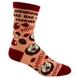 Women's Hedgehogs Are Bad At Sharing Socks Funny Fall Autumn Novelty Footwear