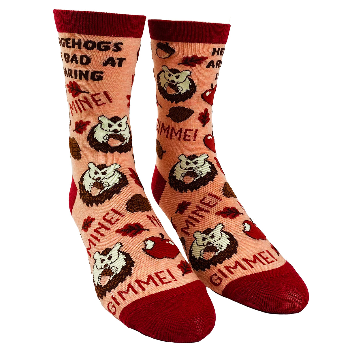 Women's Hedgehogs Are Bad At Sharing Socks Funny Fall Autumn Novelty Footwear