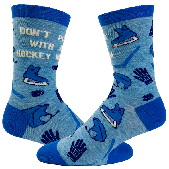 Women's Don't Puck With A Hockey Mom Socks Funny Parenting Adulting Sports Crazy Footwear
