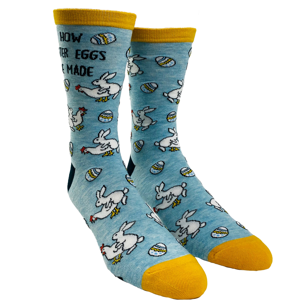 Men's How Easter Eggs Are Made Socks Funny Easter Bunny Chicken Novelty Graphic Footwear