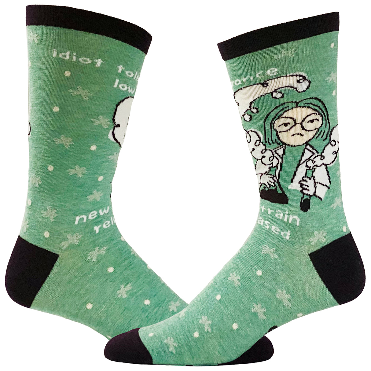 Women's Idiot Tolerance Socks Funny New Strain Released Nerdy Science Stupid People Footwear