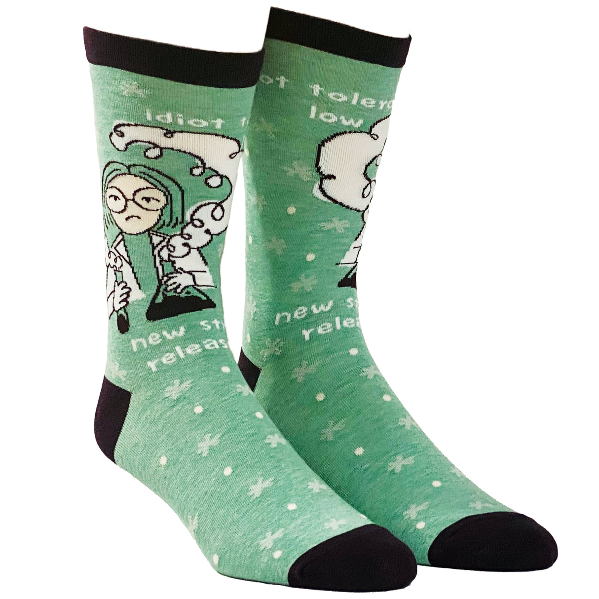 Women's Idiot Tolerance Socks Funny New Strain Released Nerdy Science Stupid People Footwear