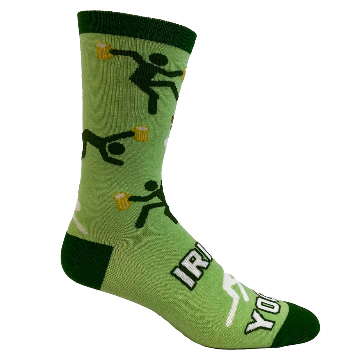 Men's Irish Yoga Socks Funny St. Patrick's Day Drinking Party Novelty Footwear