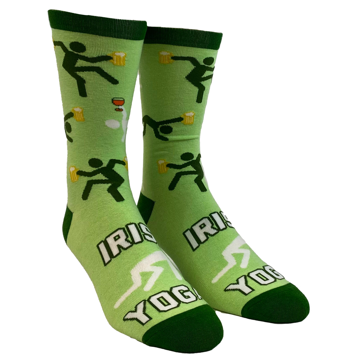 Women's Irish Yoga Socks Funny St. Patrick's Day Drinking Party Novelty Footwear