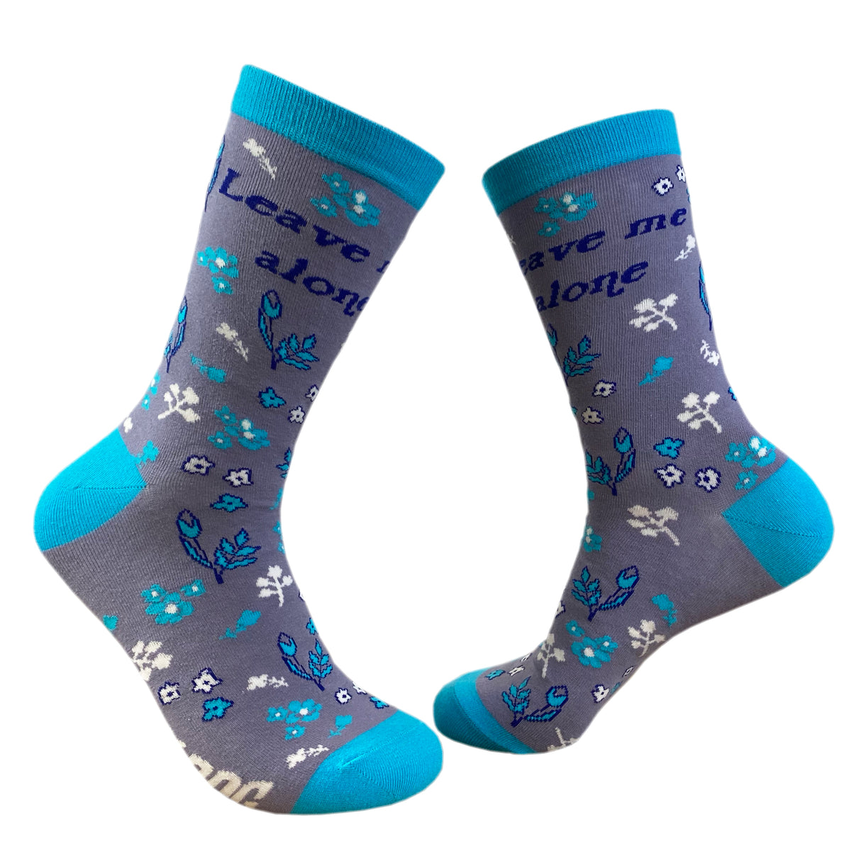 Women's Leave Me Alone Socks Funny Introvert Loner Floral Sarcastic Gift Footwear