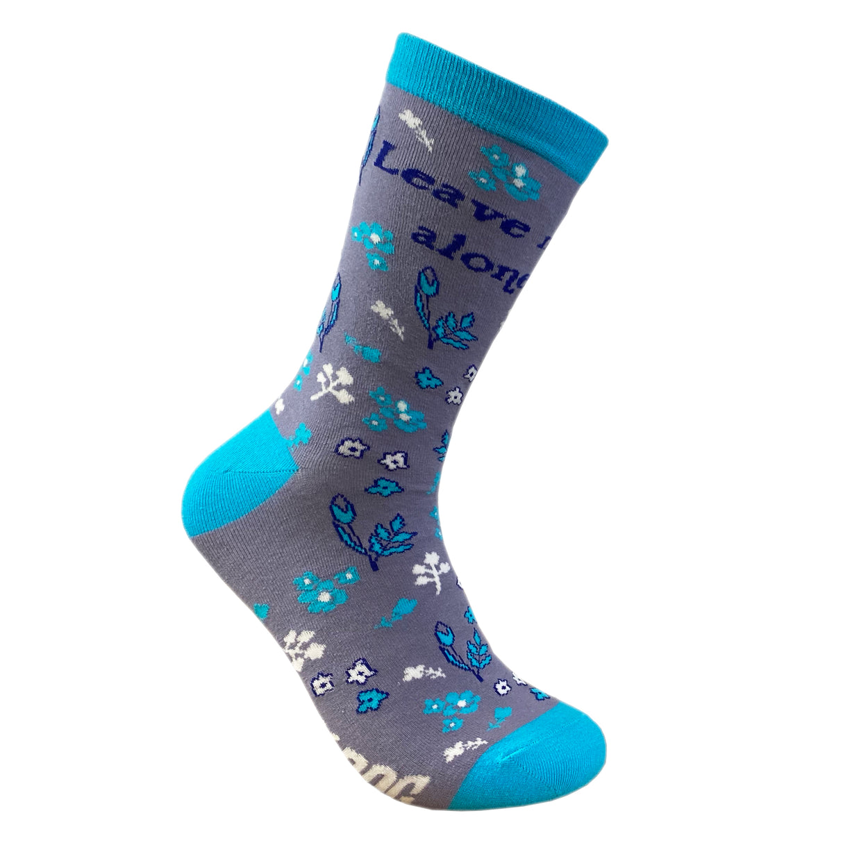 Women's Leave Me Alone Socks Funny Introvert Loner Floral Sarcastic Gift Footwear