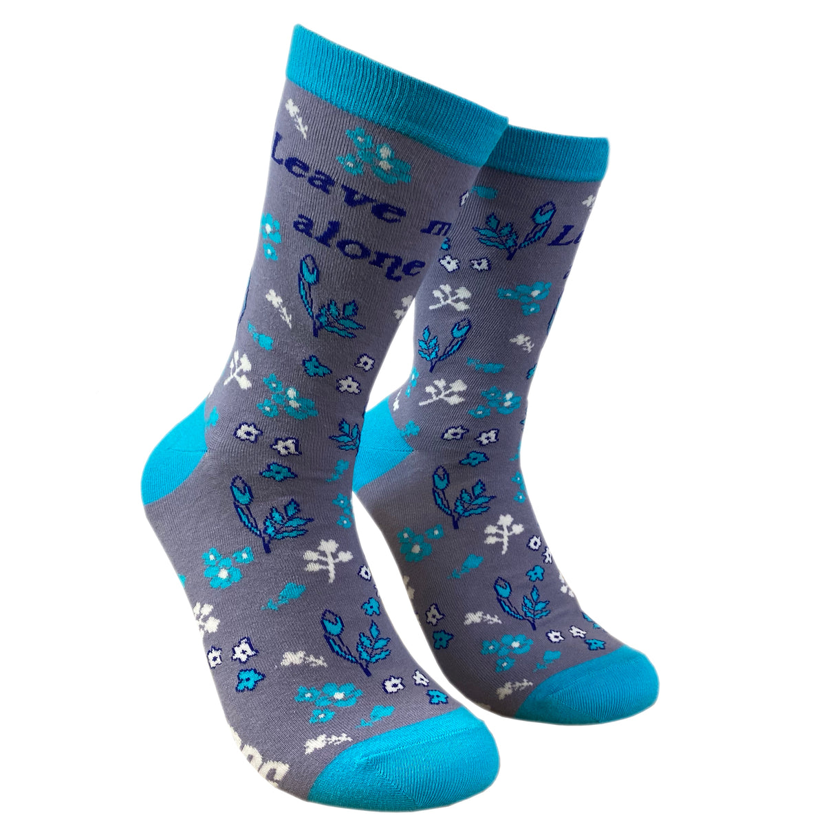 Women's Leave Me Alone Socks Funny Introvert Loner Floral Sarcastic Gift Footwear