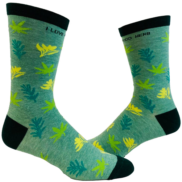 Women's I Love A Good Herb Socks Funny 420 Marijuana Legalize Weed Novelty Footwear