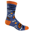 Women's I Fucking Love Halloween Socks Funny Spooky Costume Party Novelty Ghost Black Cat Footwear