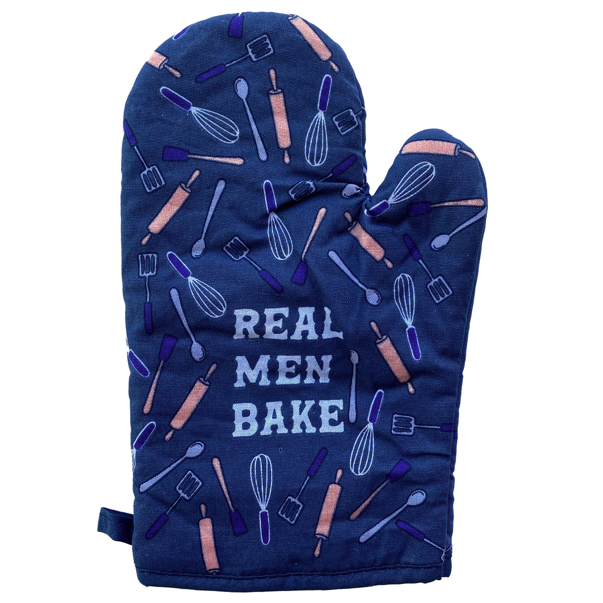 Real Men Bake Oven Mitt Funny Father's Day Cooking Chef Kitchen Glove