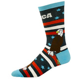 Men's Merica Socks Funny 4th Of July Independence Day USA Eagle Novelty Footwear