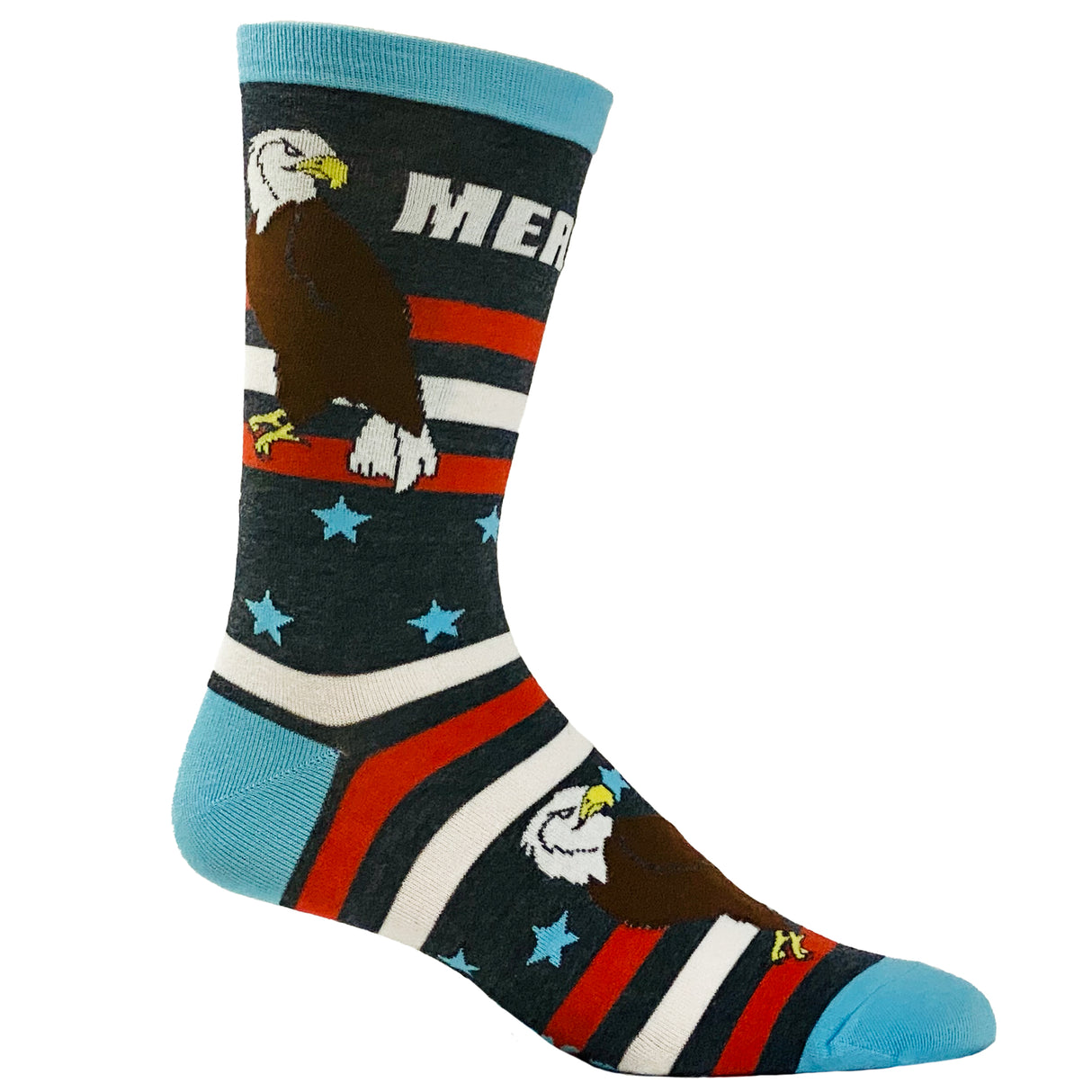 Men's Merica Socks Funny 4th Of July Independence Day USA Eagle Novelty Footwear