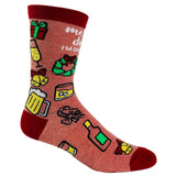 Women's Merry Drunkmas Socks Funny Christmas Party Beer Wine Lover Novelty Footwear