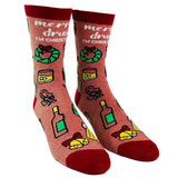 Women's Merry Drunkmas Socks Funny Christmas Party Beer Wine Lover Novelty Footwear