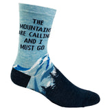 Men's The Mountains Are Calling And I Must Go Socks Funny Outdoor Camping Adventure Hiking Footwear