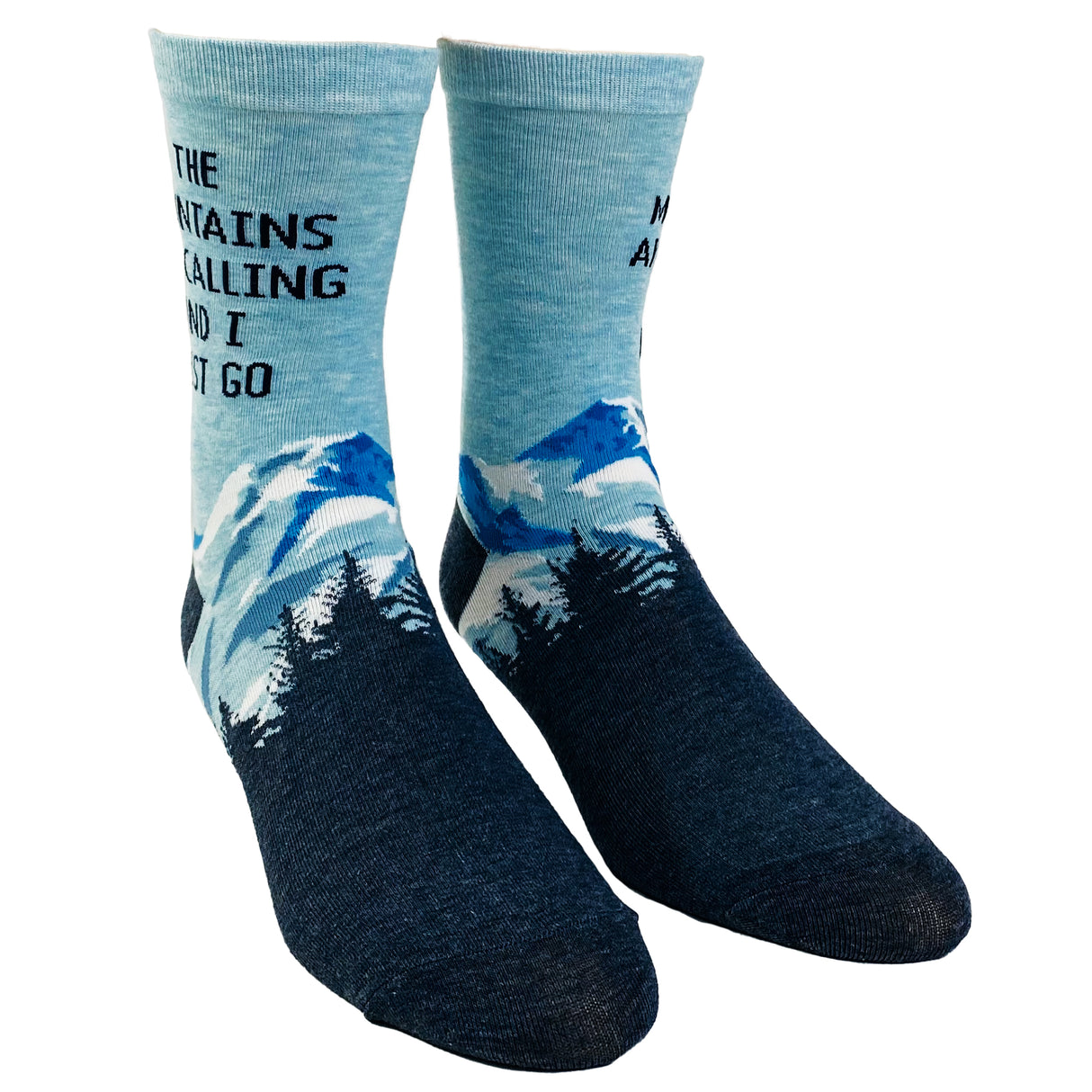 Women's The Mountains Are Calling And I Must Go Socks Funny Outdoor Camping Adventure Hiking Footwear