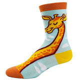 Youth Get On My Level Socks Funny Tall Giraffe Novelty Graphic Footwear