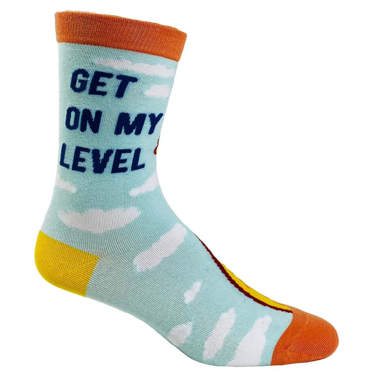 Youth Get On My Level Socks Funny Tall Giraffe Novelty Graphic Footwear