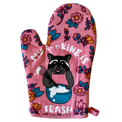 My Cooking Is Trash Oven Mitt Funny Raccoon Chef Animal Novelty Kitchen Glove