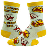 Women's If You Don't Like Tacos I'm Nacho Type Socks Funny Mexican Food Cinco De Mayo Footwear