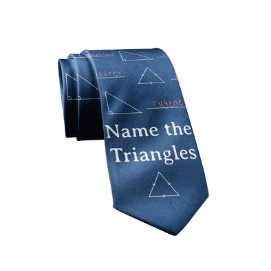 Name The Triangles Necktie Funny Nerdy Science Math Gift For Teacher Office Novelty Tie